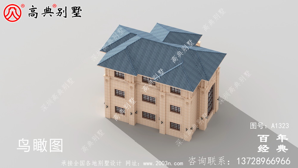 歐式三層復式小別墅外觀設計圖_農村三層別墅設計圖