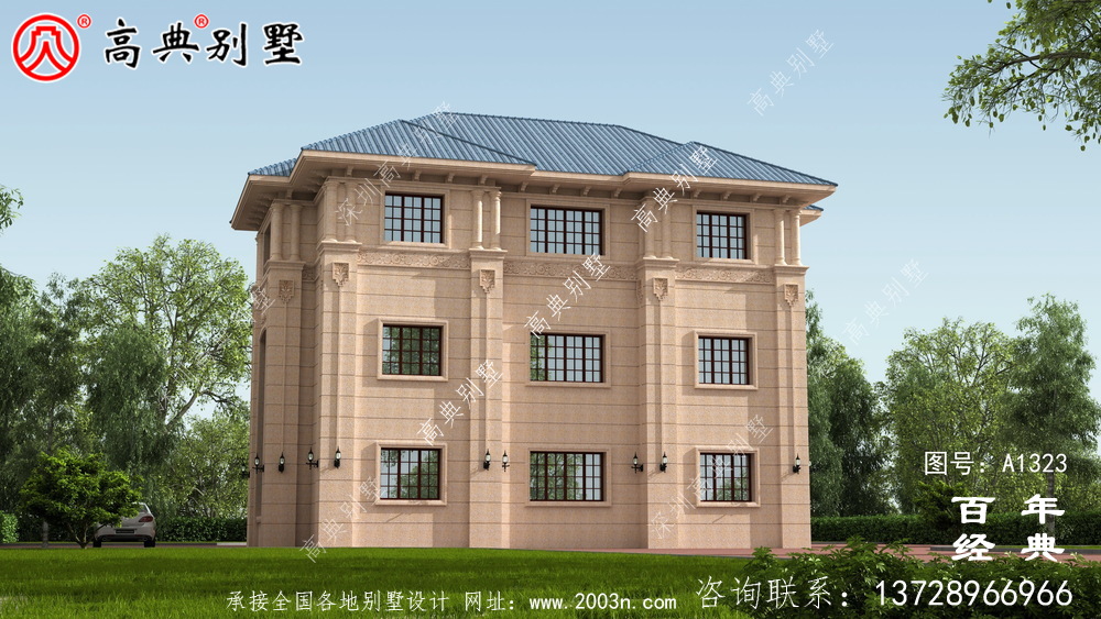歐式三層復式小別墅外觀設計圖_農村三層別墅設計圖
