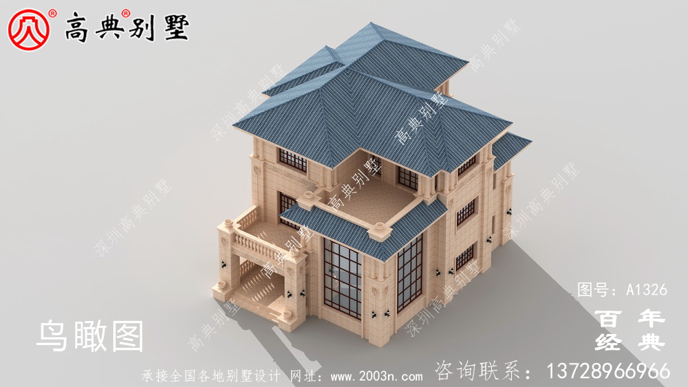 小復式三層帶露臺歐式別墅施工圖紙帶設計效果圖_三層別墅設計圖紙