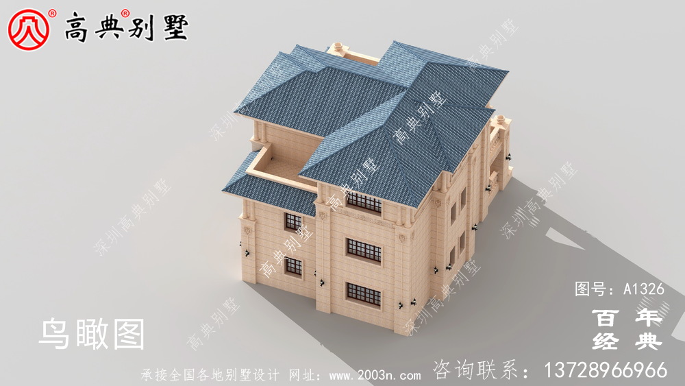 小復式三層帶露臺歐式別墅施工圖紙帶設計效果圖_三層別墅設計圖紙