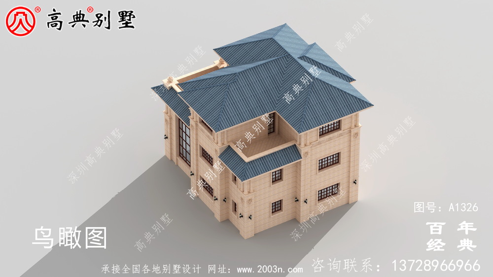 小復式三層帶露臺歐式別墅施工圖紙帶設計效果圖_三層別墅設計圖紙