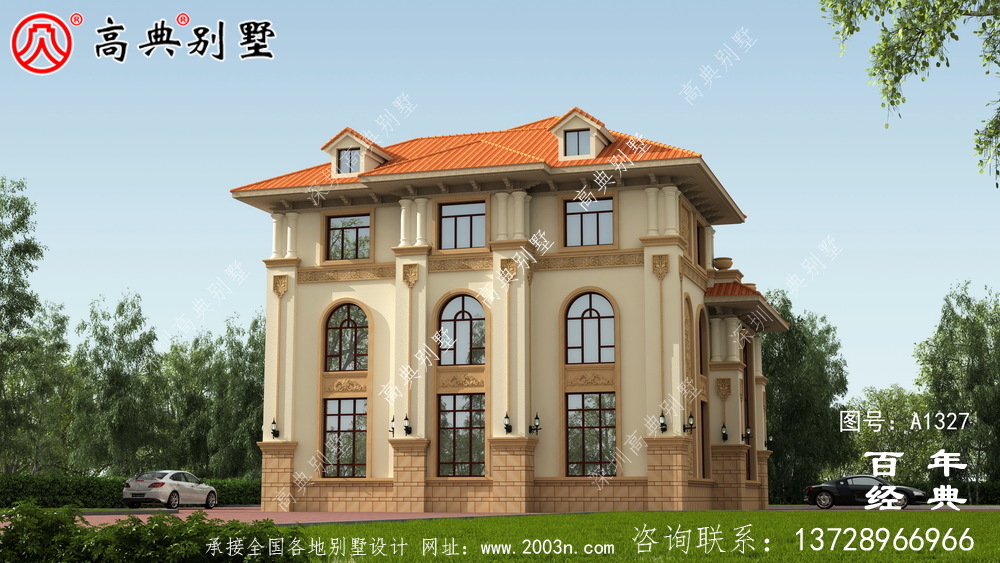 歐式風格復式三層別墅施工圖紙帶設計效果圖_三層別墅設計圖紙
