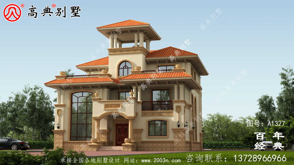 歐式風格復式三層別墅施工圖紙帶設計效果圖_三層別墅設計圖紙