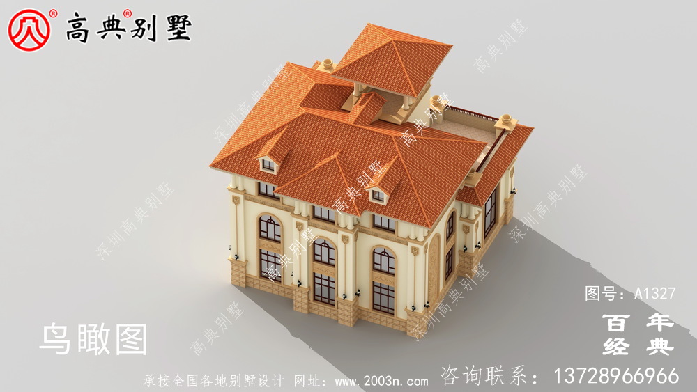 歐式風格復式三層別墅施工圖紙帶設計效果圖_三層別墅設計圖紙