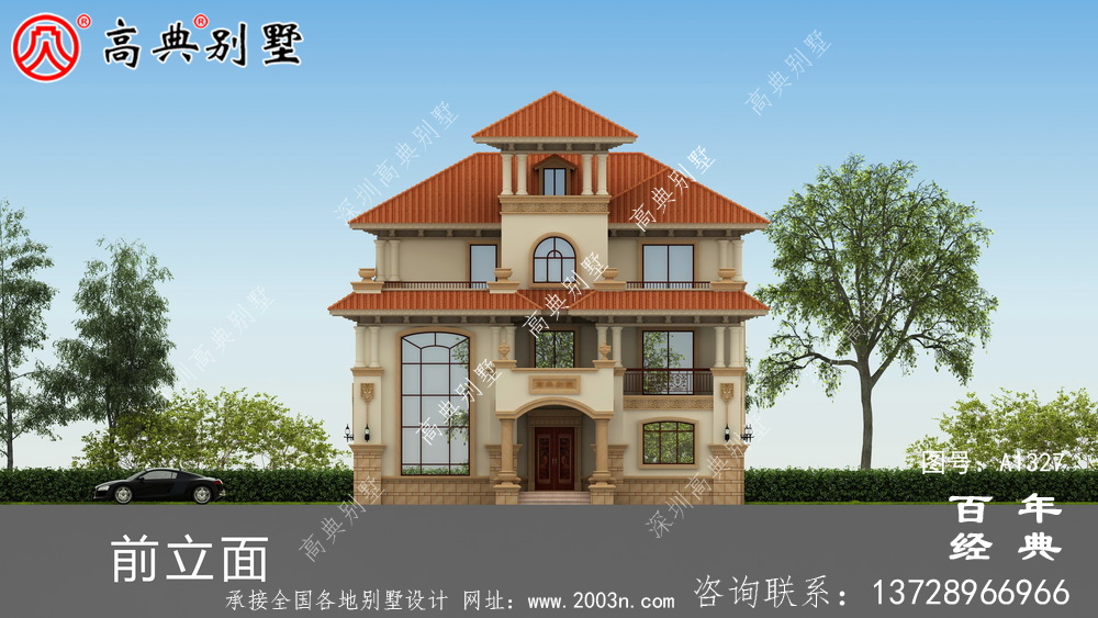 歐式風格復式三層別墅施工圖紙帶設計效果圖_三層別墅設計圖紙