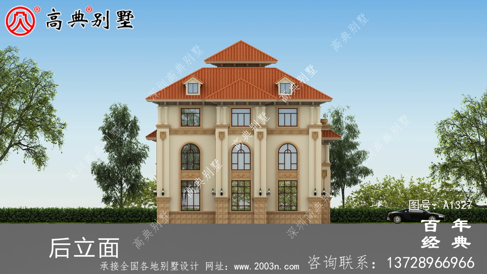 歐式風格復式三層別墅施工圖紙帶設計效果圖_三層別墅設計圖紙