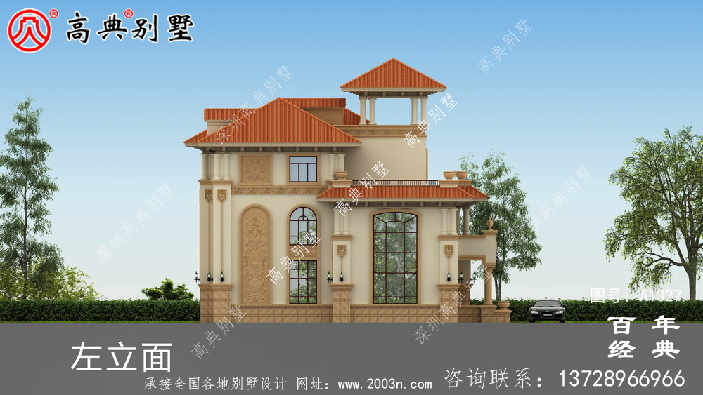 歐式風格復式三層別墅施工圖紙帶設計效果圖_三層別墅設計圖紙