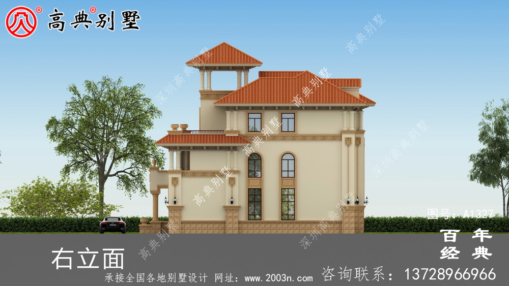 歐式風格復式三層別墅施工圖紙帶設計效果圖_三層別墅設計圖紙