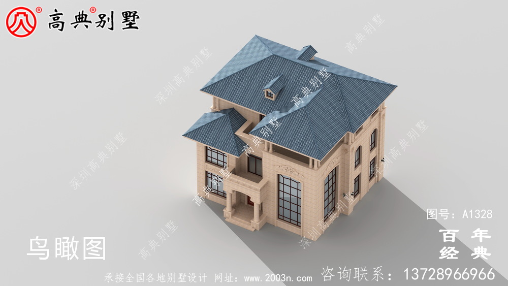 小復式三層帶露臺歐式別墅施工圖紙_三層別墅設計圖紙