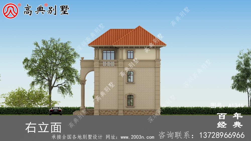 新农村欧式三层别墅外观设计效果图_农村三层别墅设计图纸