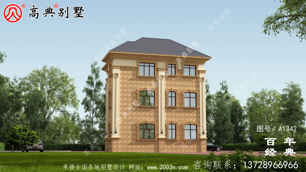 法式浪漫乡村复式三层别墅设计图纸_乡村三层别墅效果图