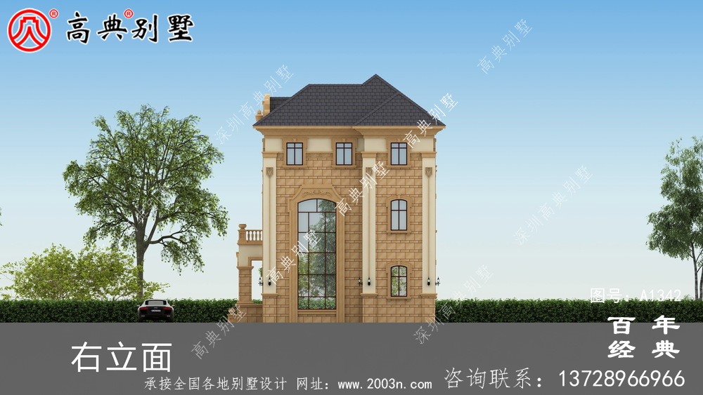 法式浪漫乡村复式三层别墅设计图纸_乡村三层别墅效果图