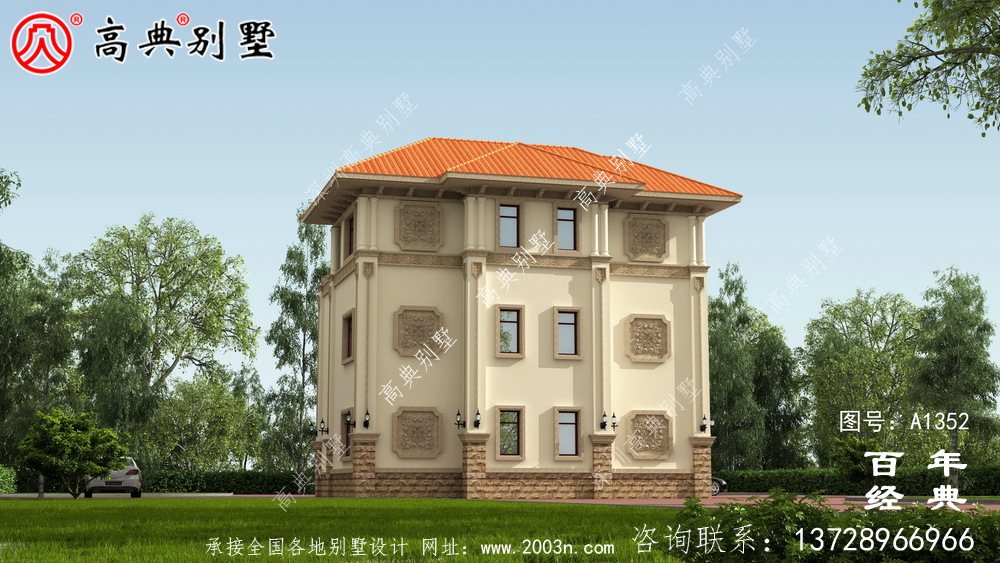 豪華私人復(fù)式三層別墅設(shè)計圖紙_農(nóng)村別墅設(shè)計圖