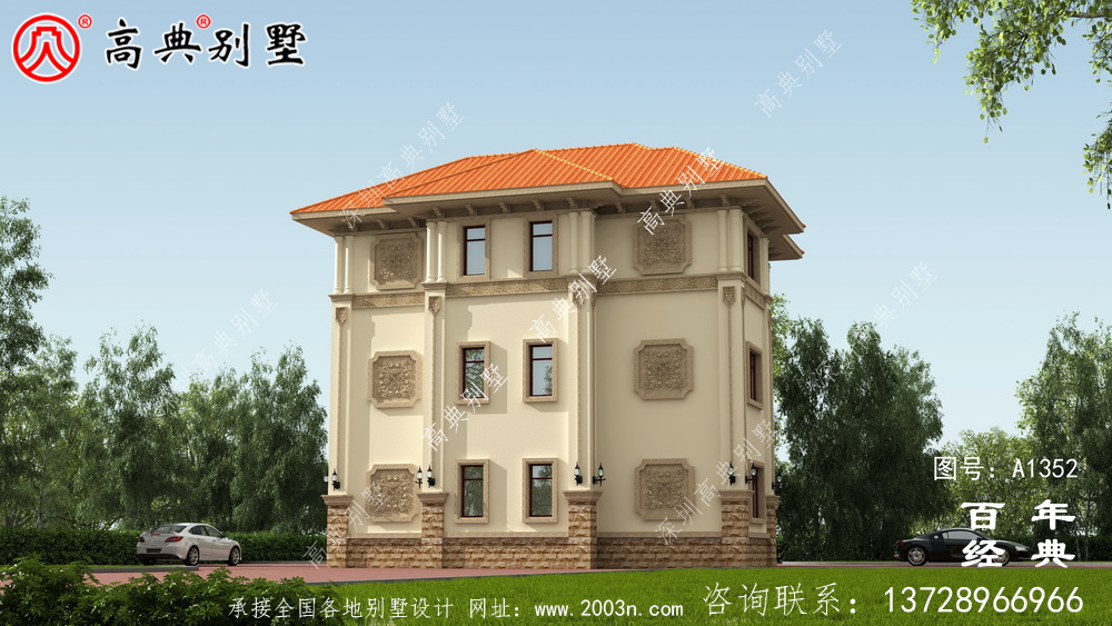 豪華私人復(fù)式三層別墅設(shè)計圖紙_農(nóng)村別墅設(shè)計圖