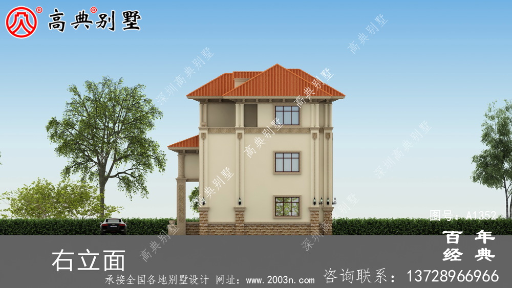 豪華私人復(fù)式三層別墅設(shè)計圖紙_農(nóng)村別墅設(shè)計圖