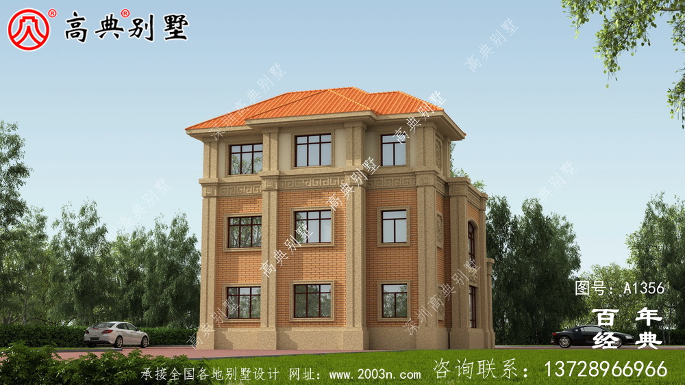 歐式三層農村別墅自建圖紙_別墅設計圖紙