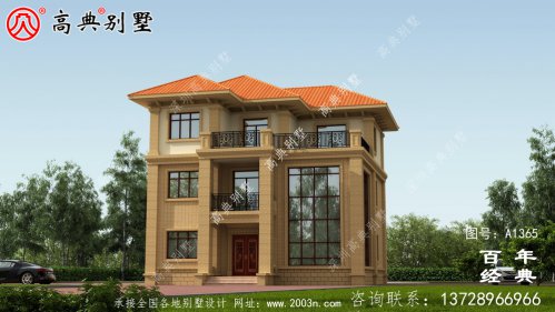 欧式三层复式别墅效果图_别墅设计图纸