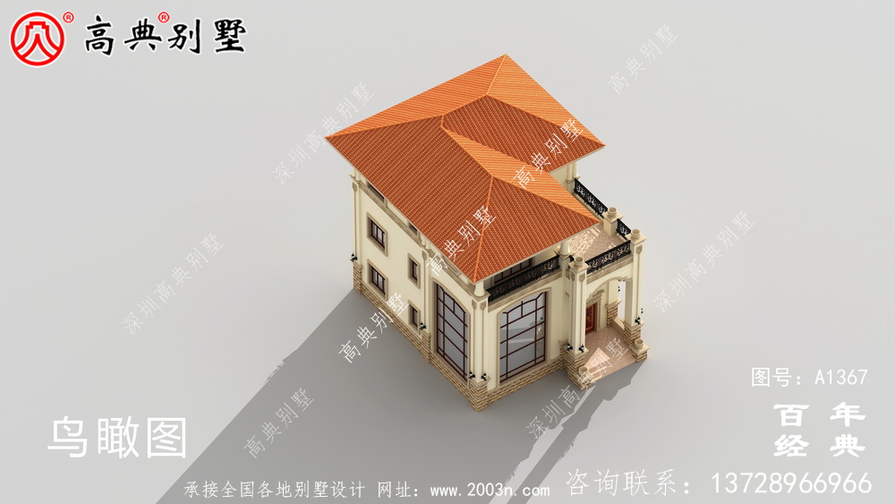 农村洋房复式三层别墅外观效果图_别墅设计图纸