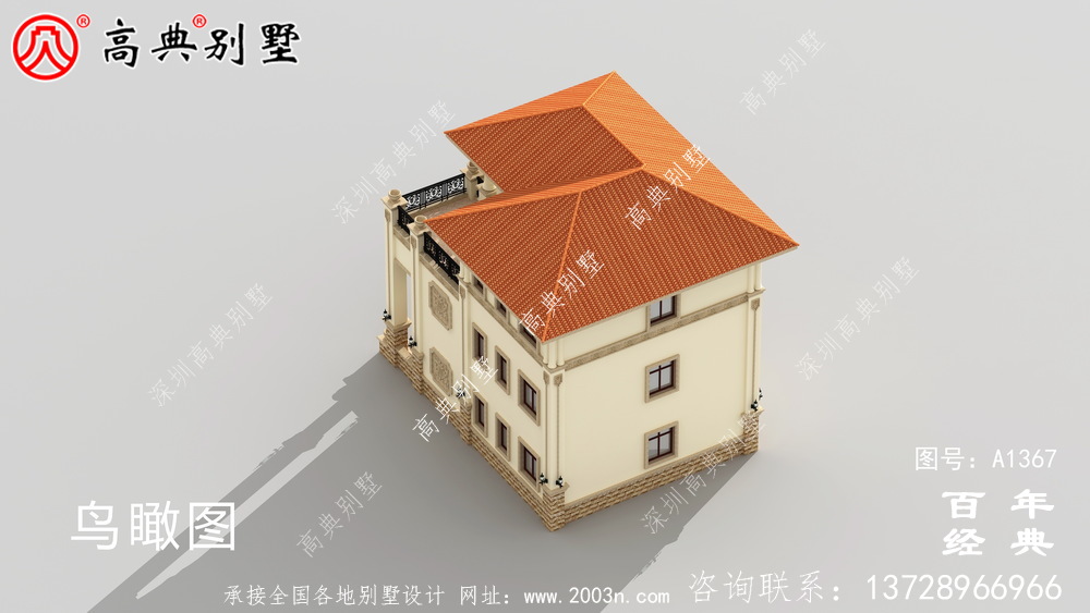 农村洋房复式三层别墅外观效果图_别墅设计图纸