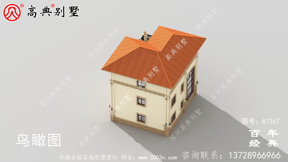 农村洋房复式三层别墅外观效果图_别墅设计图纸