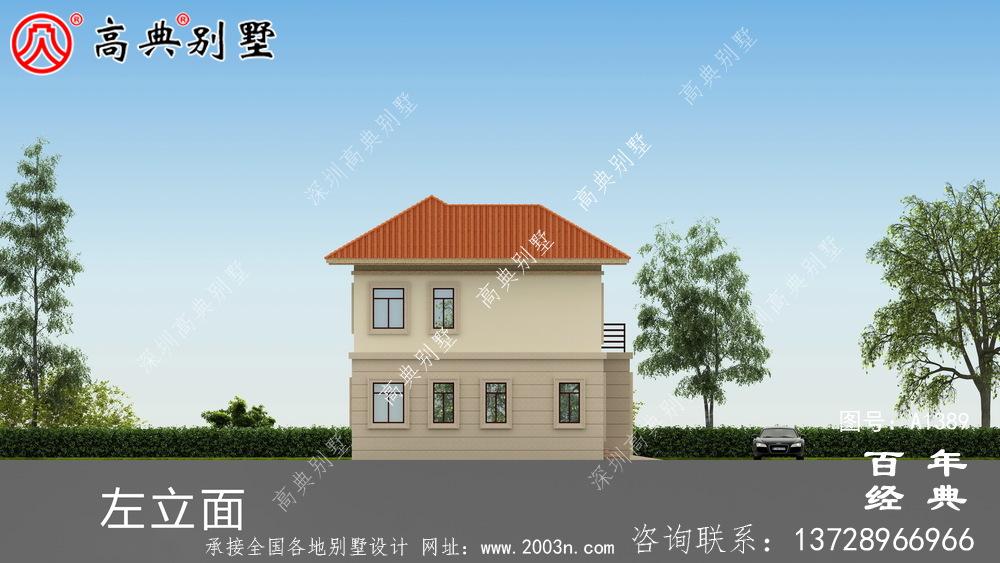 鄉(xiāng)村二層帶車庫(kù)別墅自建房設(shè)計(jì)圖設(shè)計(jì)效果圖_別墅設(shè)計(jì)圖紙