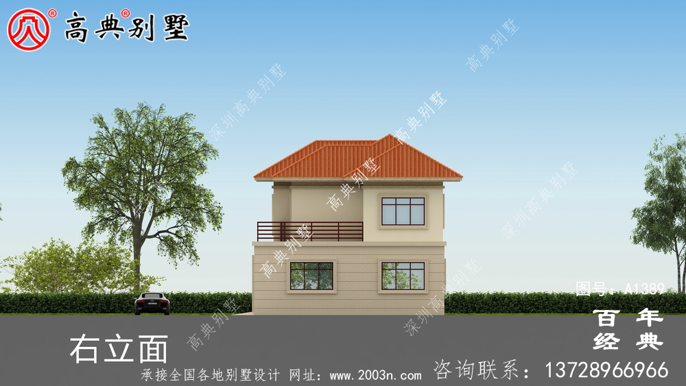 鄉(xiāng)村二層帶車庫(kù)別墅自建房設(shè)計(jì)圖設(shè)計(jì)效果圖_別墅設(shè)計(jì)圖紙