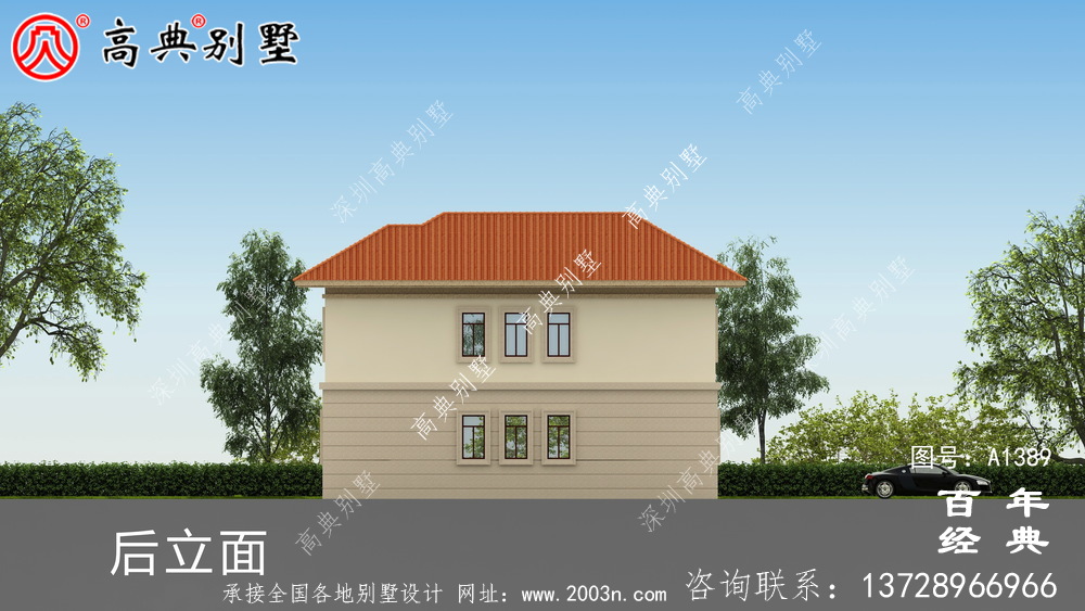鄉(xiāng)村二層帶車庫(kù)別墅自建房設(shè)計(jì)圖設(shè)計(jì)效果圖_別墅設(shè)計(jì)圖紙