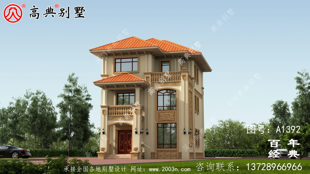 三层欧式别墅整套工程图纸_乡村别墅设计图纸