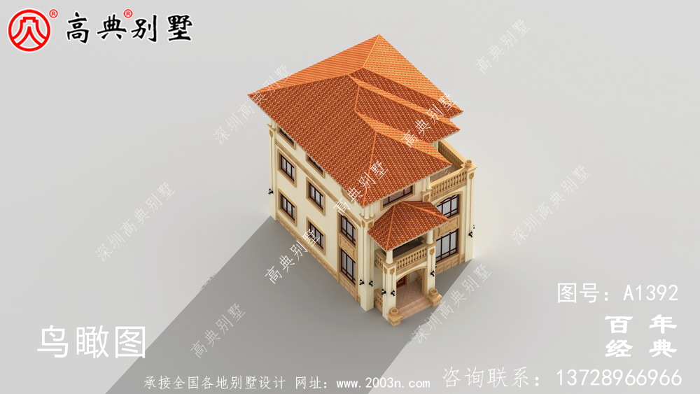 三层欧式别墅整套工程图纸_乡村别墅设计图纸