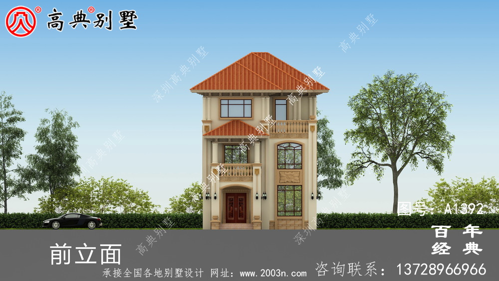 三层欧式别墅整套工程图纸_乡村别墅设计图纸