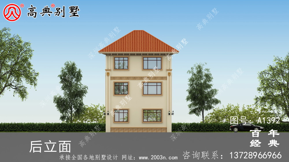 三层欧式别墅整套工程图纸_乡村别墅设计图纸