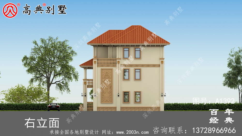 三层欧式别墅整套工程图纸_乡村别墅设计图纸