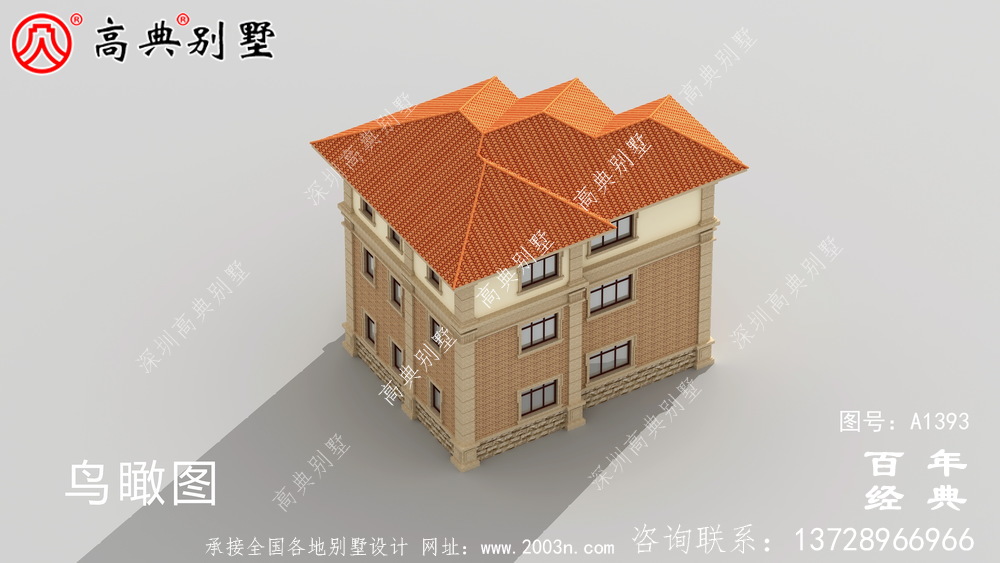 三层欧式别墅楼房外观设计图_乡村别墅设计图纸