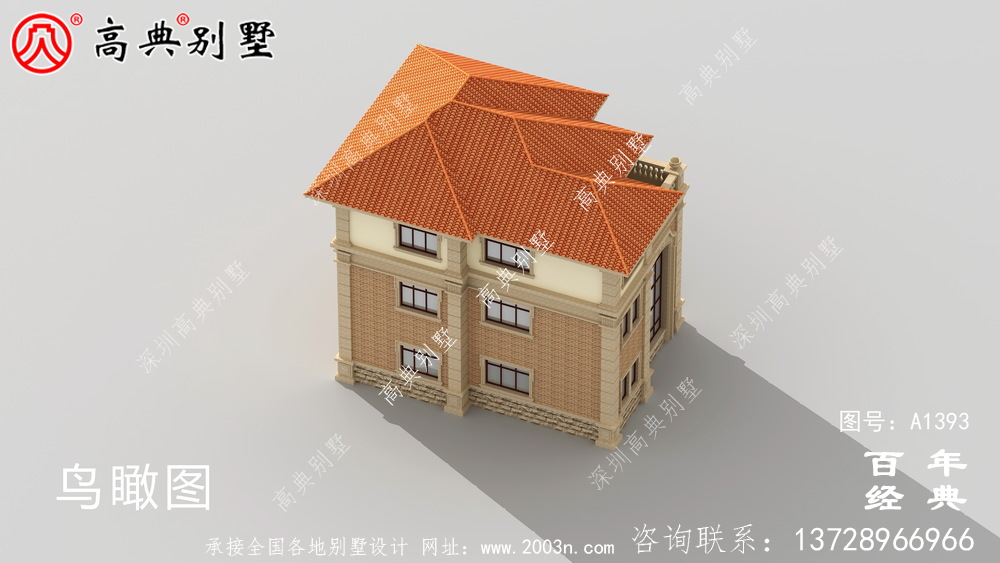 三层欧式别墅楼房外观设计图_乡村别墅设计图纸