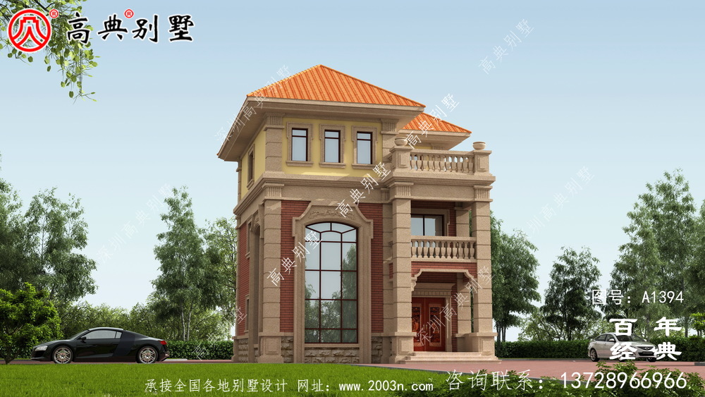 复式三层欧式别墅整套工程图纸_乡村别墅设计图纸