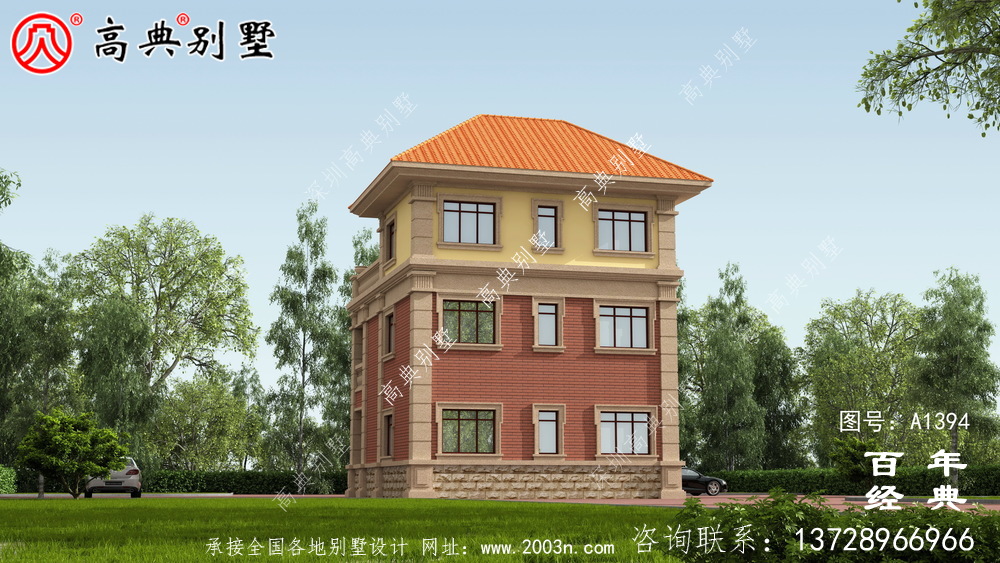 复式三层欧式别墅整套工程图纸_乡村别墅设计图纸