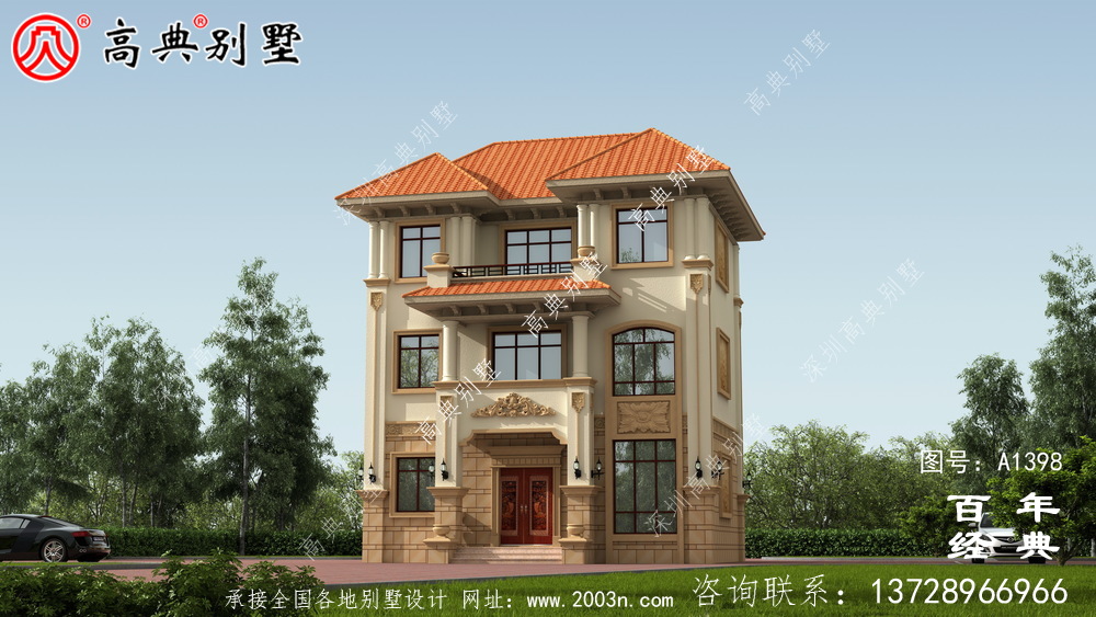 农村三层自建小别墅外观图_新农村别墅户型图