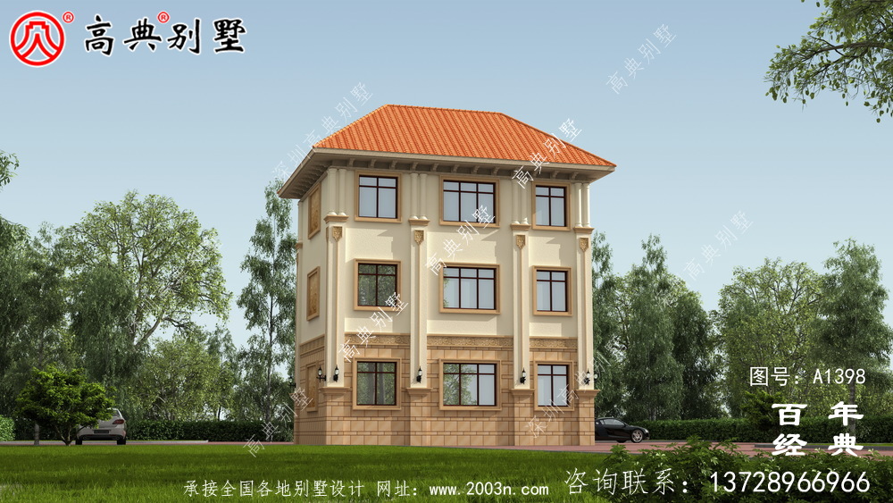 农村三层自建小别墅外观图_新农村别墅户型图