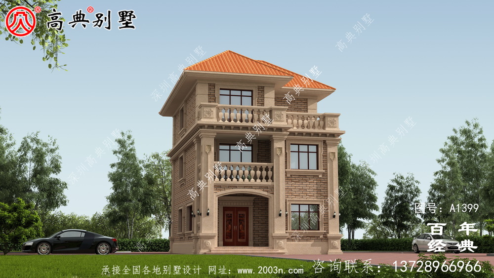 乡村三层实用型别墅设计图纸_新农村建设别墅户型图