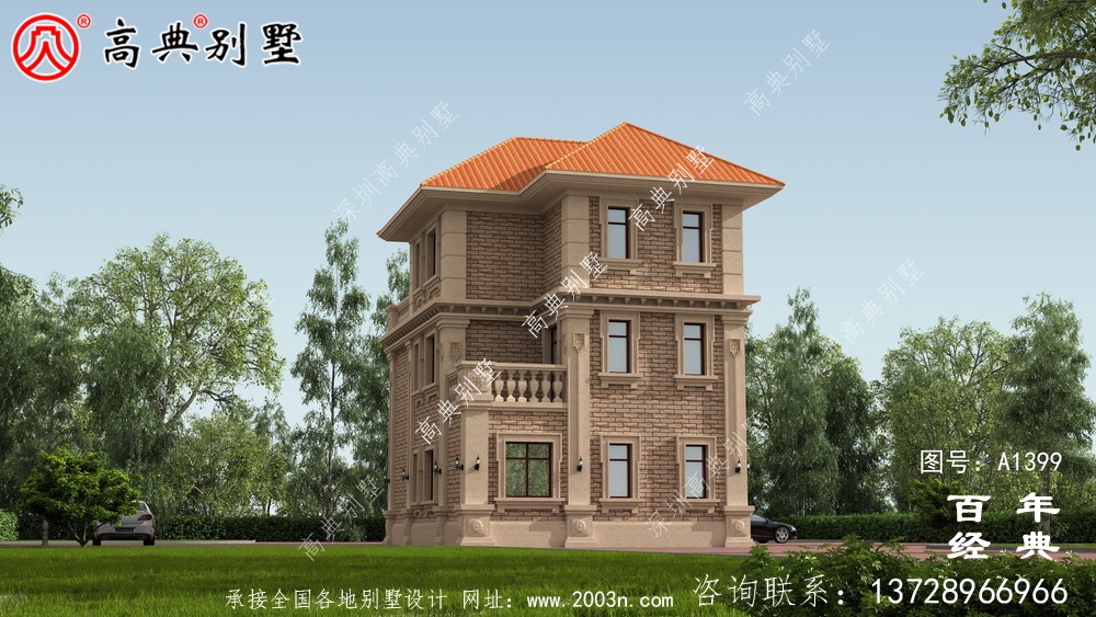 乡村三层实用型别墅设计图纸_新农村建设别墅户型图