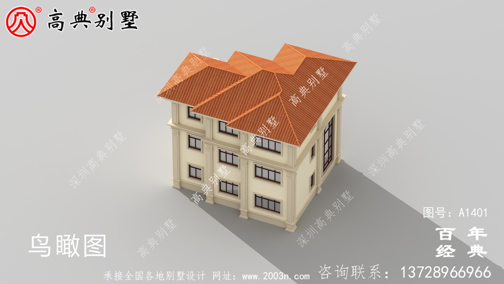 欧式三层复式小别墅图纸及效果图_新农村别墅户型图