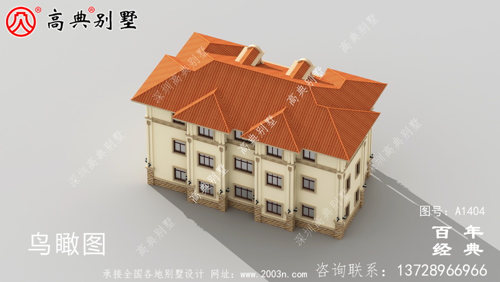 高档三层双拼欧式别墅外观设计效果图_乡村三层别墅设计图