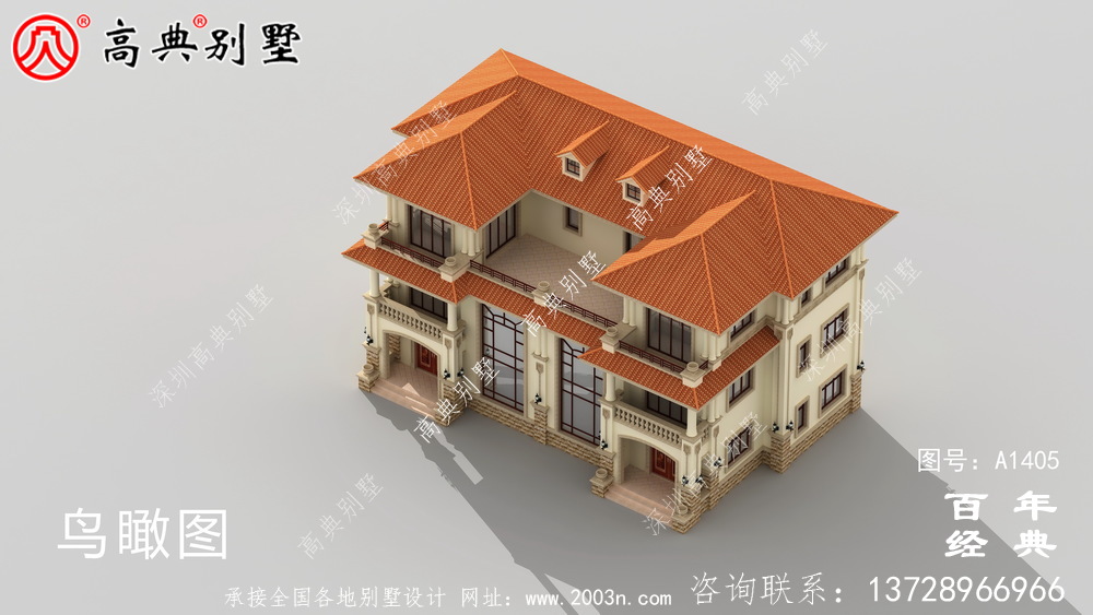 双拼欧式三层别墅外观设计效果图_乡村三层别墅设计图