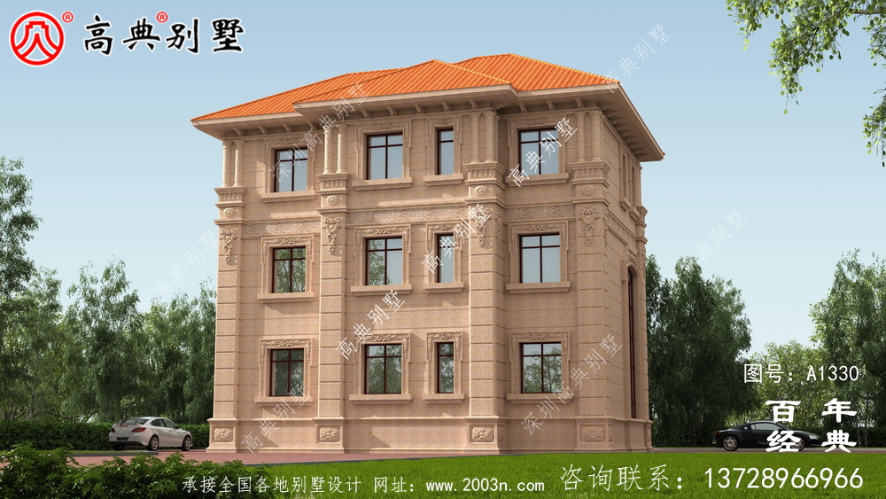 歐式別墅復式陽光房設計效果圖_三層鄉村房屋設計圖