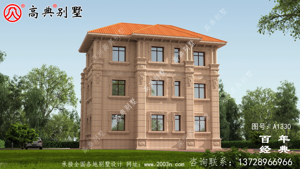 歐式別墅復式陽光房設計效果圖_三層鄉村房屋設計圖