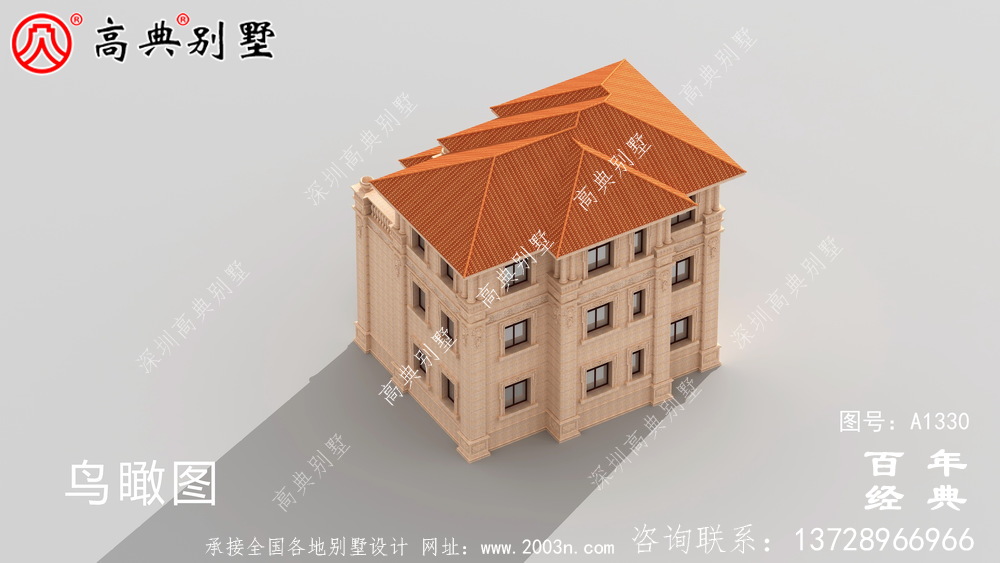 歐式別墅復式陽光房設計效果圖_三層鄉村房屋設計圖