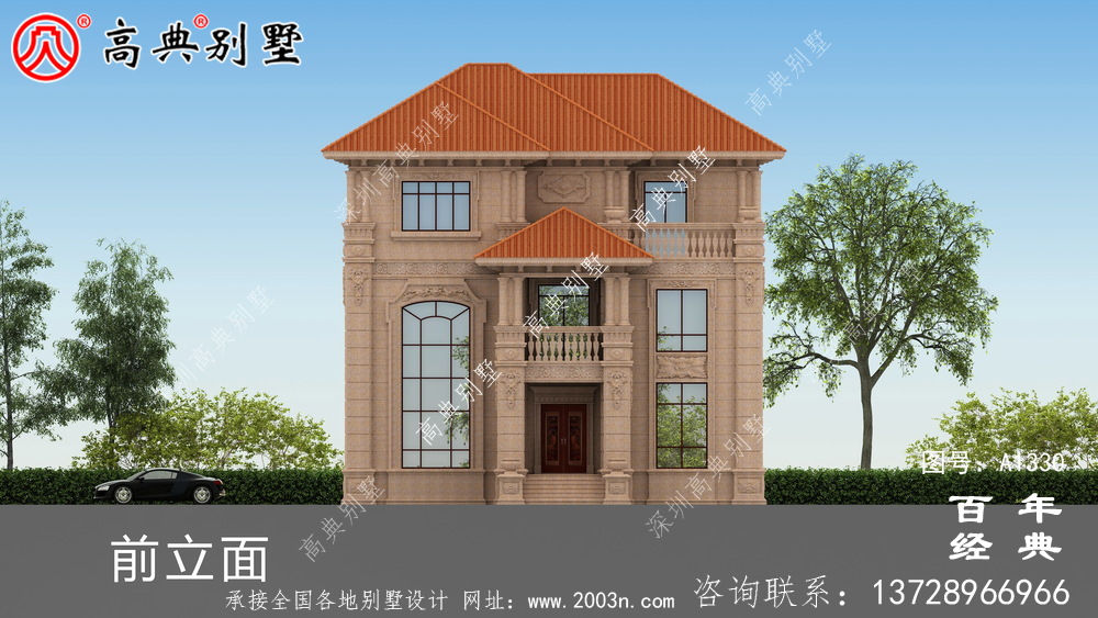 歐式別墅復式陽光房設計效果圖_三層鄉村房屋設計圖