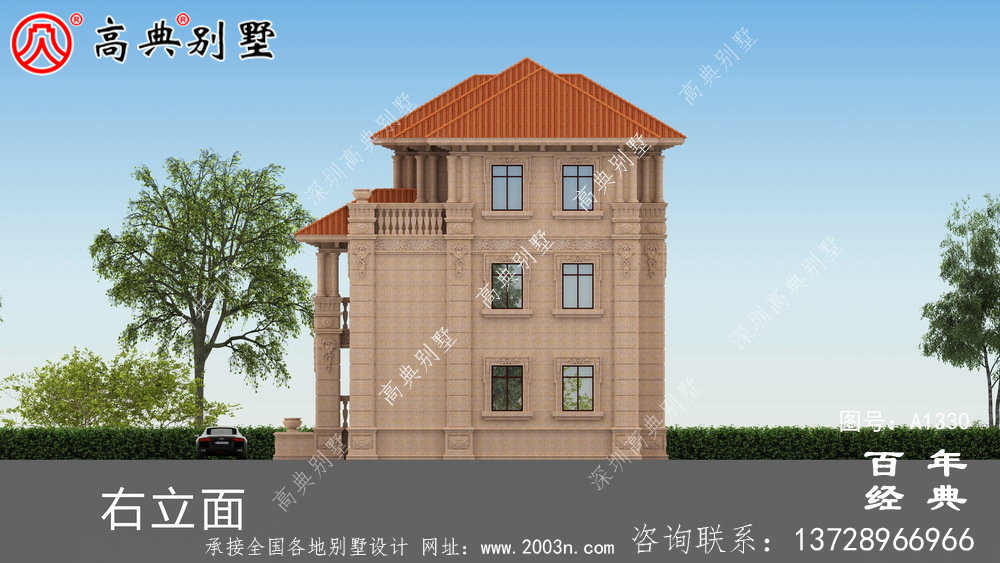 歐式別墅復式陽光房設計效果圖_三層鄉村房屋設計圖