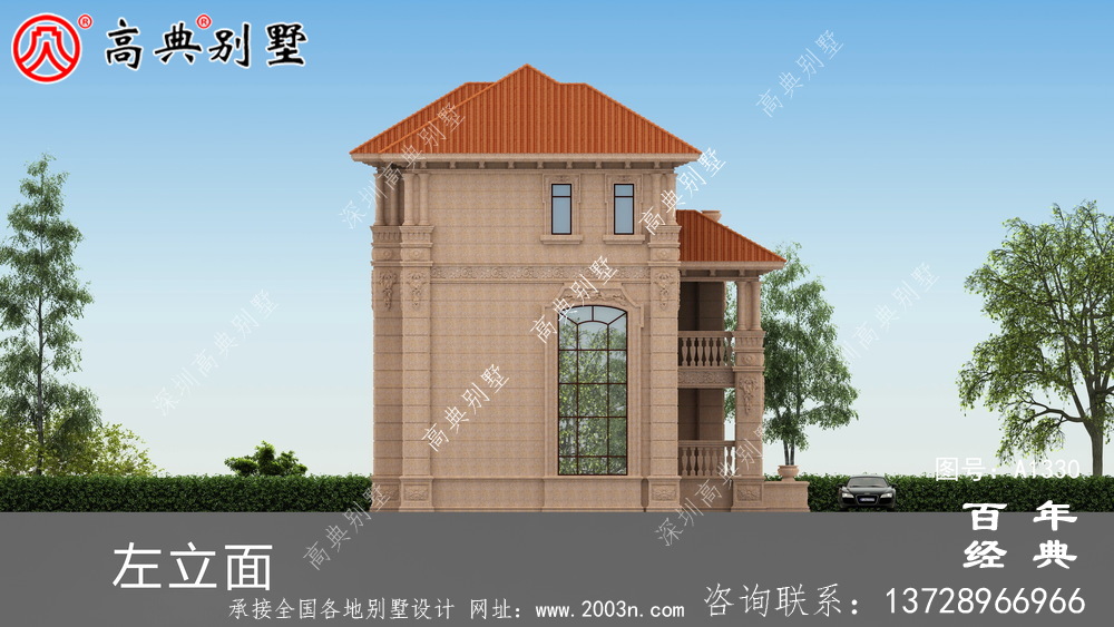 歐式別墅復式陽光房設計效果圖_三層鄉村房屋設計圖