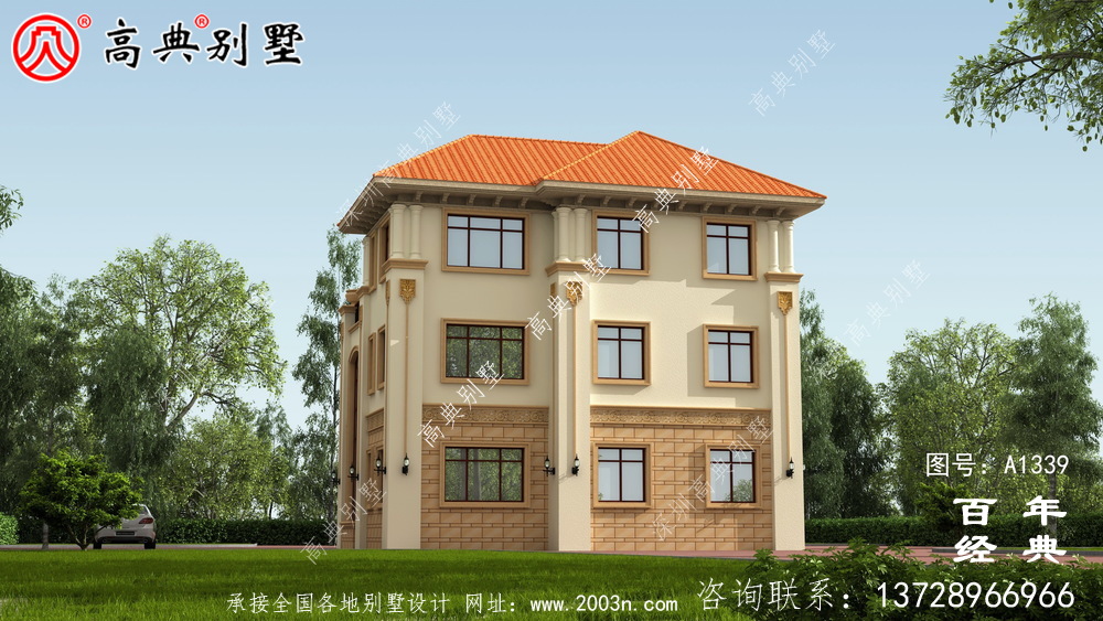 欧式复式三层农村别墅设计图纸_农村三层别墅设计图